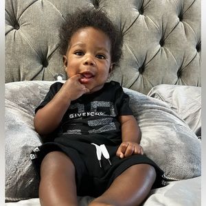 Givenchy Black 2-piece Black Chain Top and Shorts Baby Boy